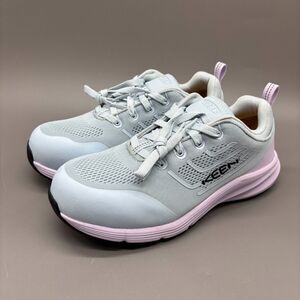 Womens Work Shoes Keen Utility Minneapolis Carbon Toe Non Slip 9M Gray Pink EH